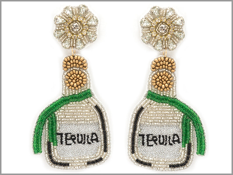 Seed Bead Statement Earring Tequila - Earrings