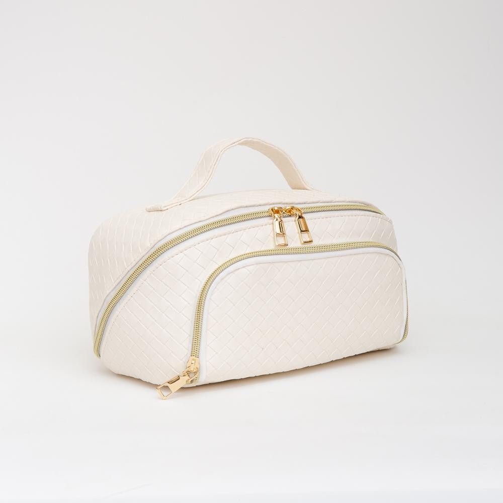 Makeup Toiletry Travel Bag (Creme) - Handbag