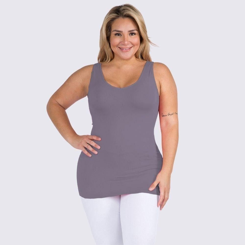 Seamless Basic Tank Plus Charcoal - clothing