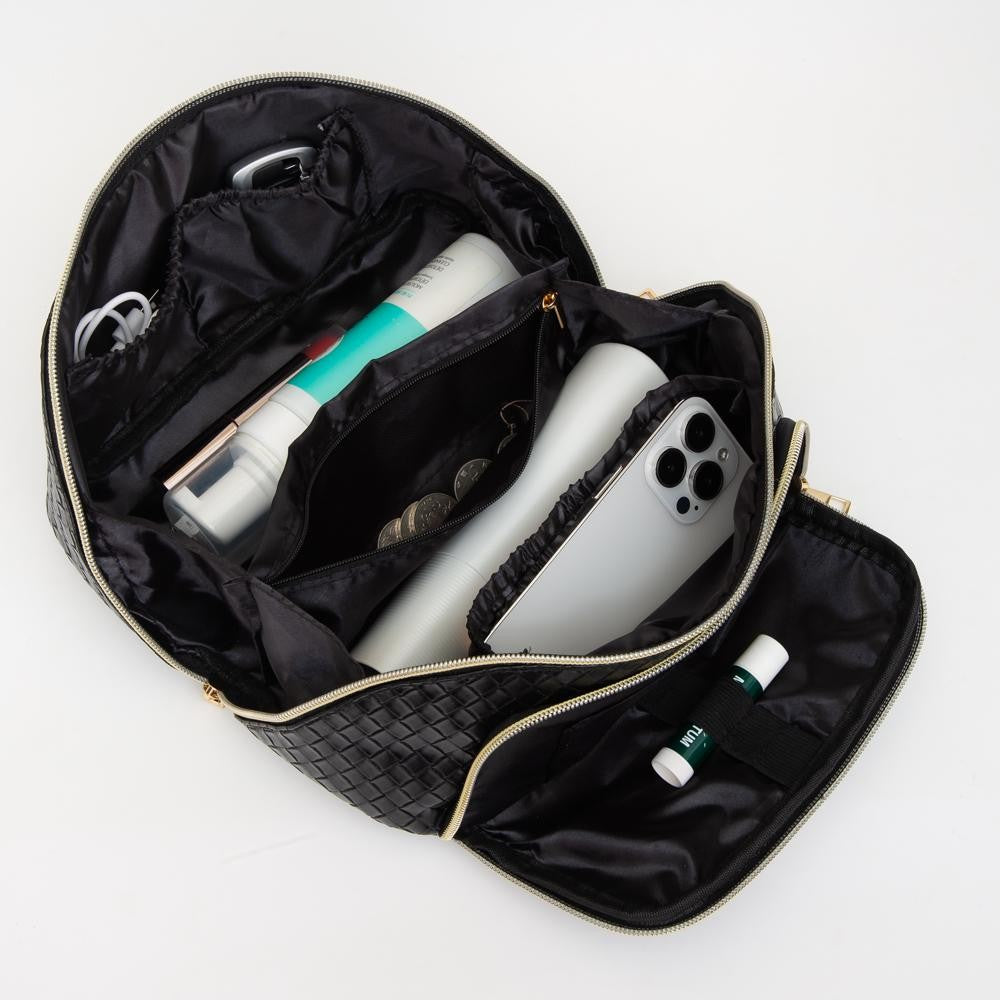 Makeup Toiletry Travel Bag (Gold Mettalic) - Handbag