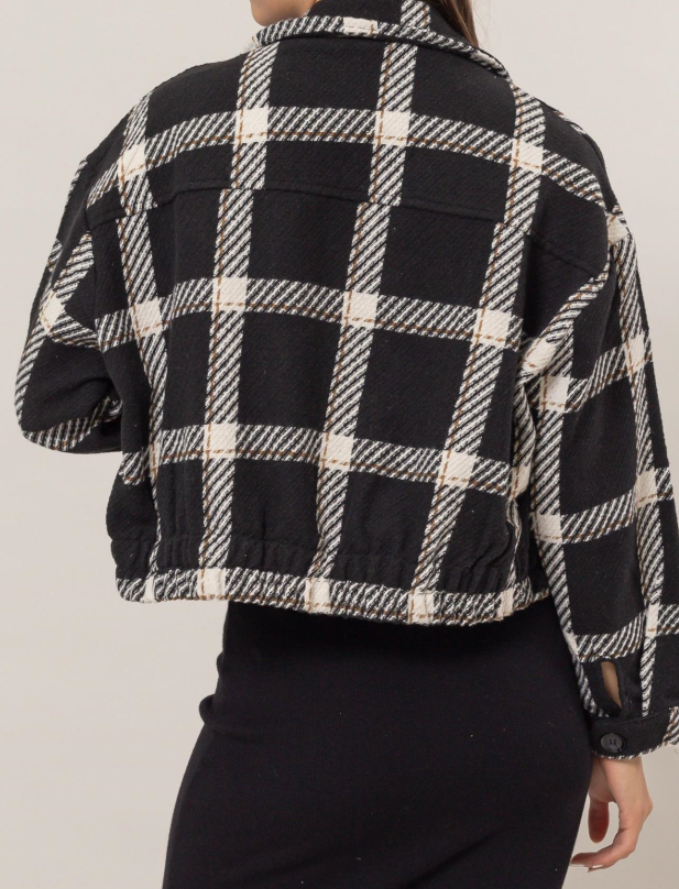 Black & White Large Plaid Jacket