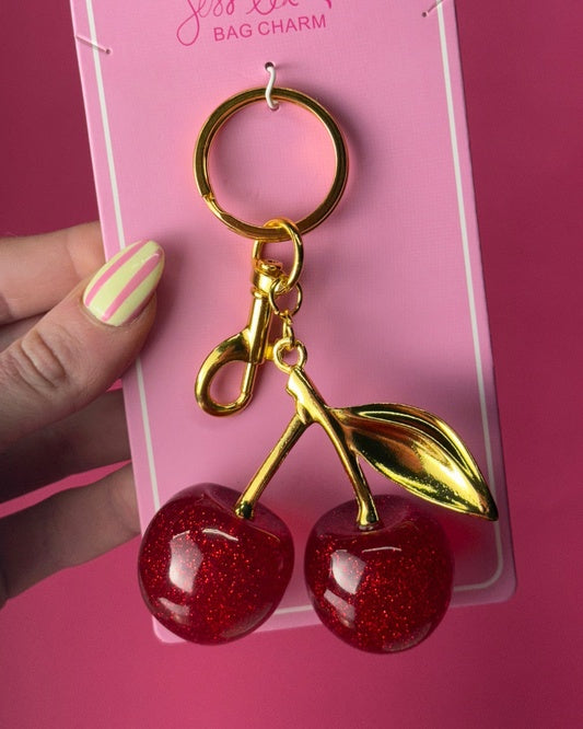 Cherry Bag Charm Keychain - Accessories