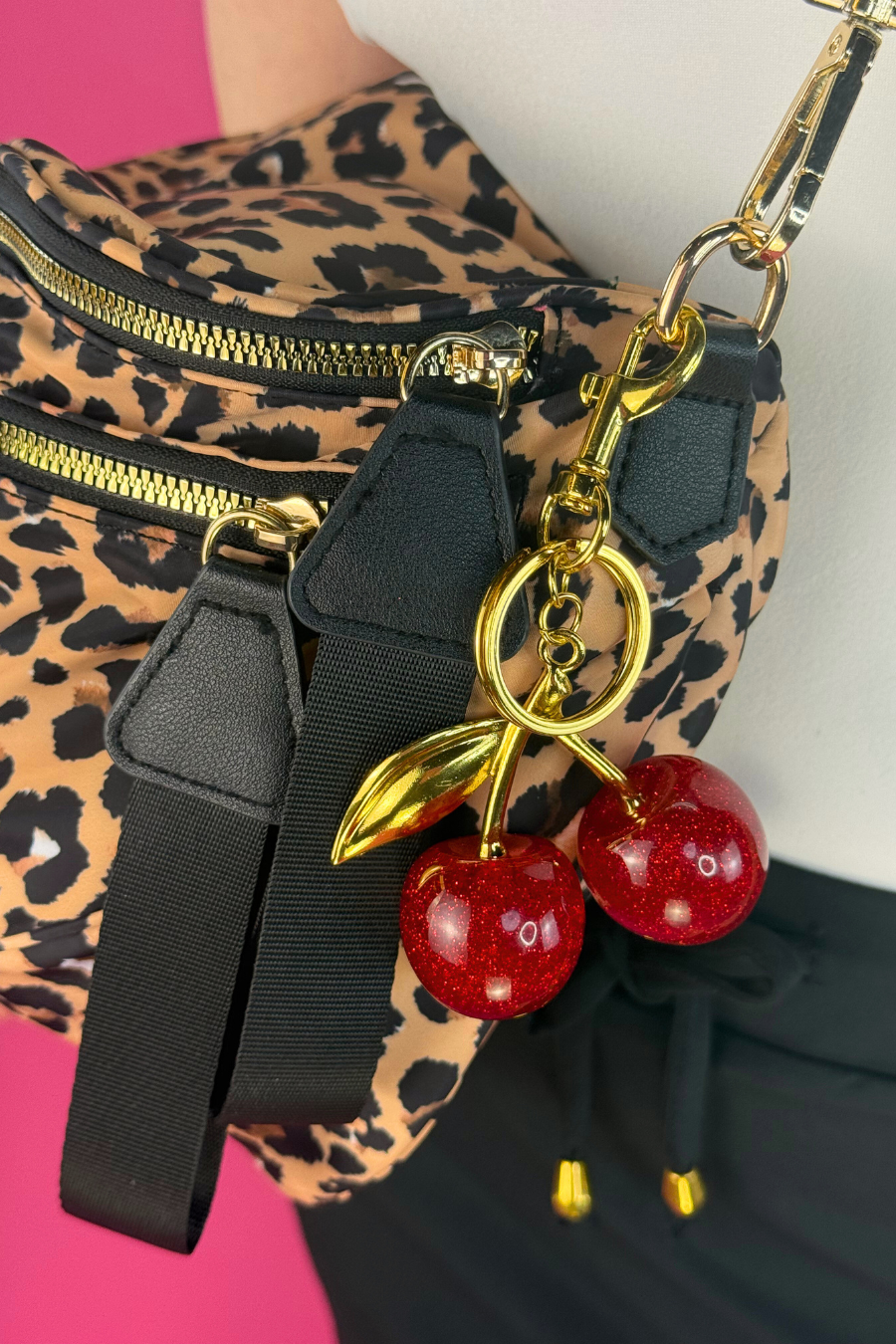 Cherry Bag Charm Keychain - Accessories