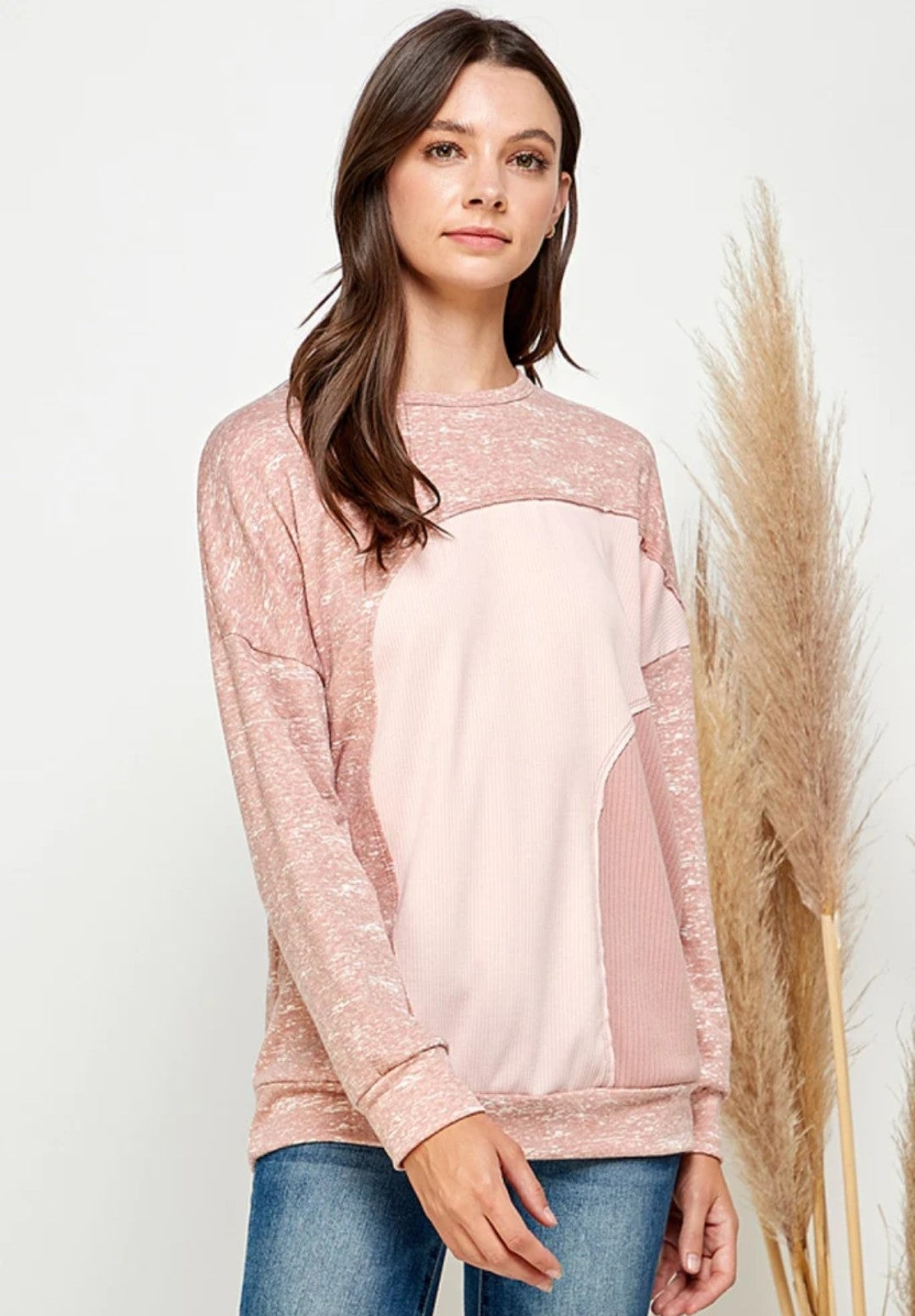 Two Tone Sweatshirt (Pink)