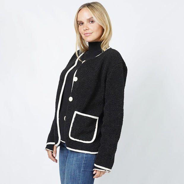 Contrast Stitch Jacket Black/White