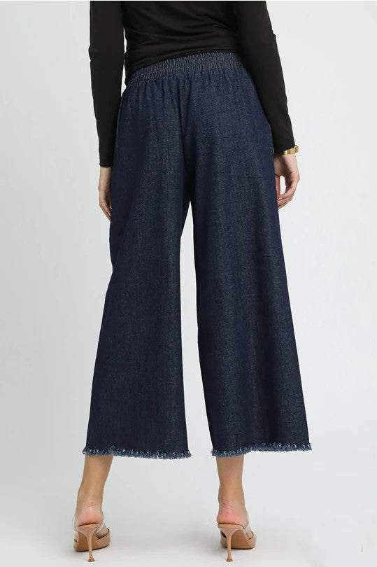 Wide Leg Denim Cropped Pants