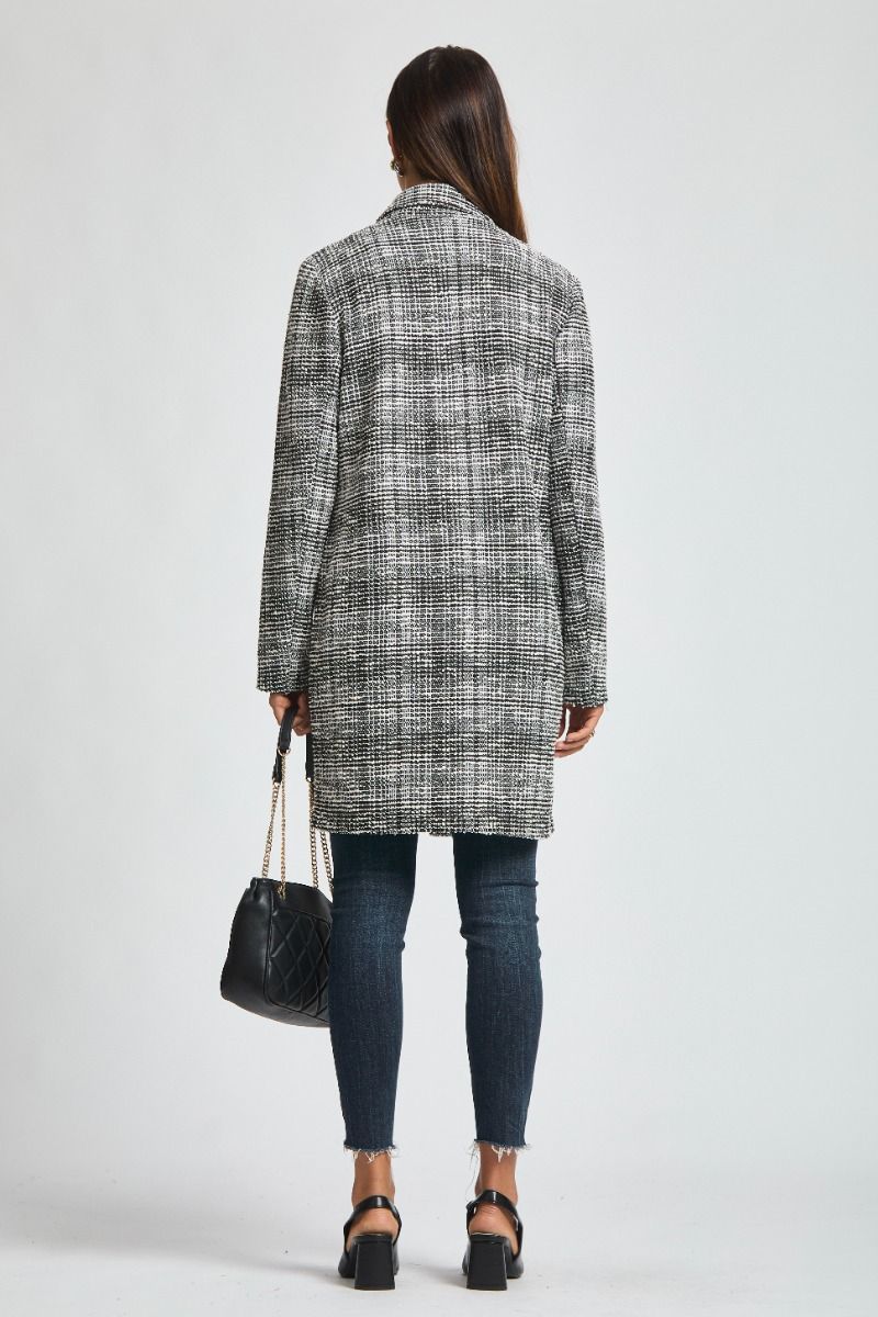 Dear Scarlett Brixton Open Front Blazer BLACK/IVORY (Copy)