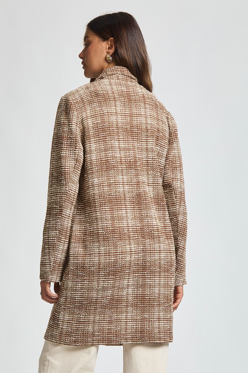 Dear Scarlett Brixton Open Front Blazer MOCHA/IVORY