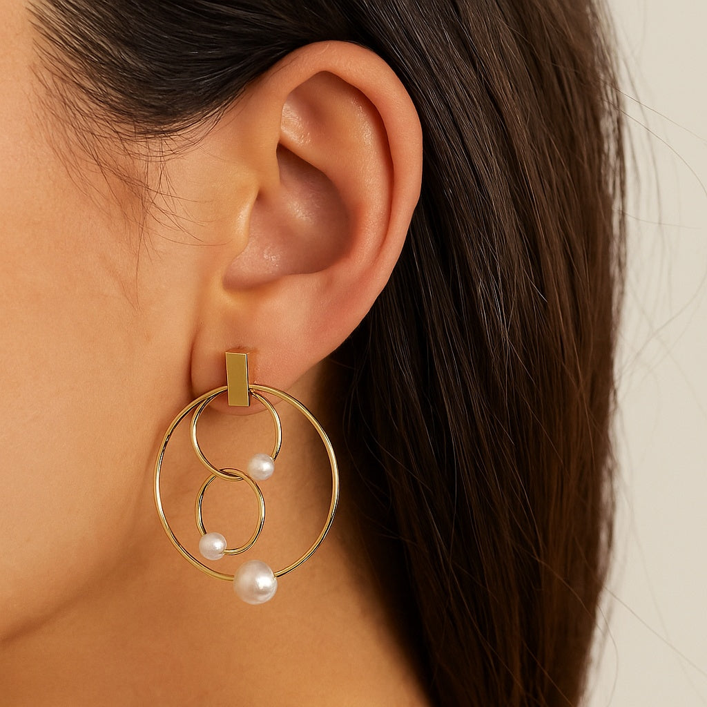 Abstract Fashion Pearl Statement Earring - jewelry