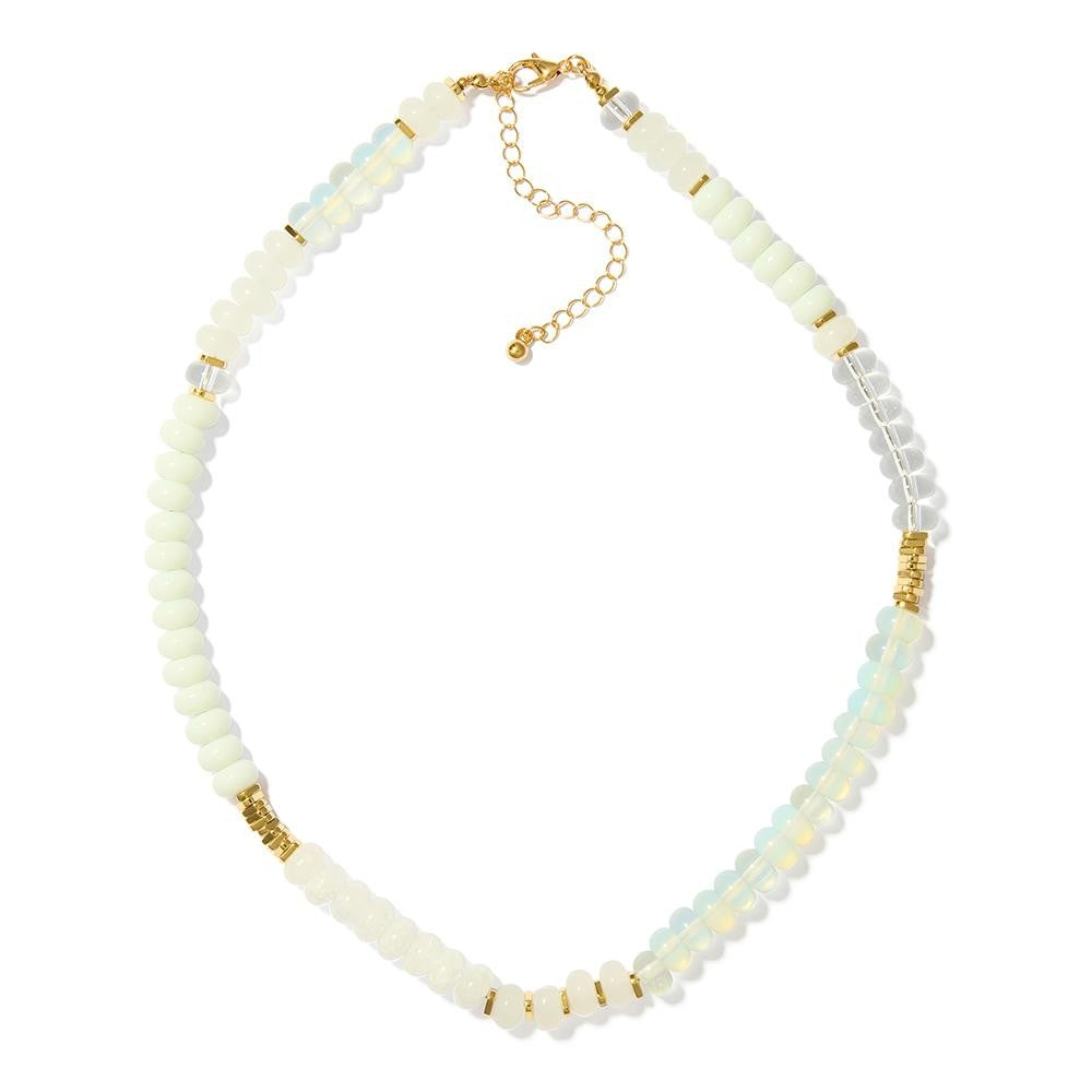 Beaded Necklace White - jewelry