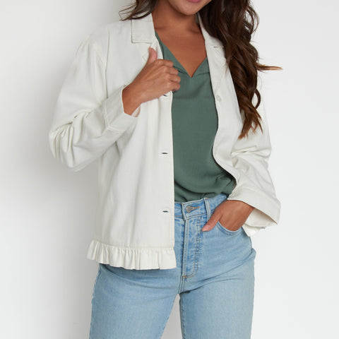Lightweight Denim Jacket White