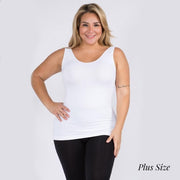 Bra Friendly Smoothing Tank Top (White)