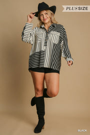 Striped Button Down Collared Shirt