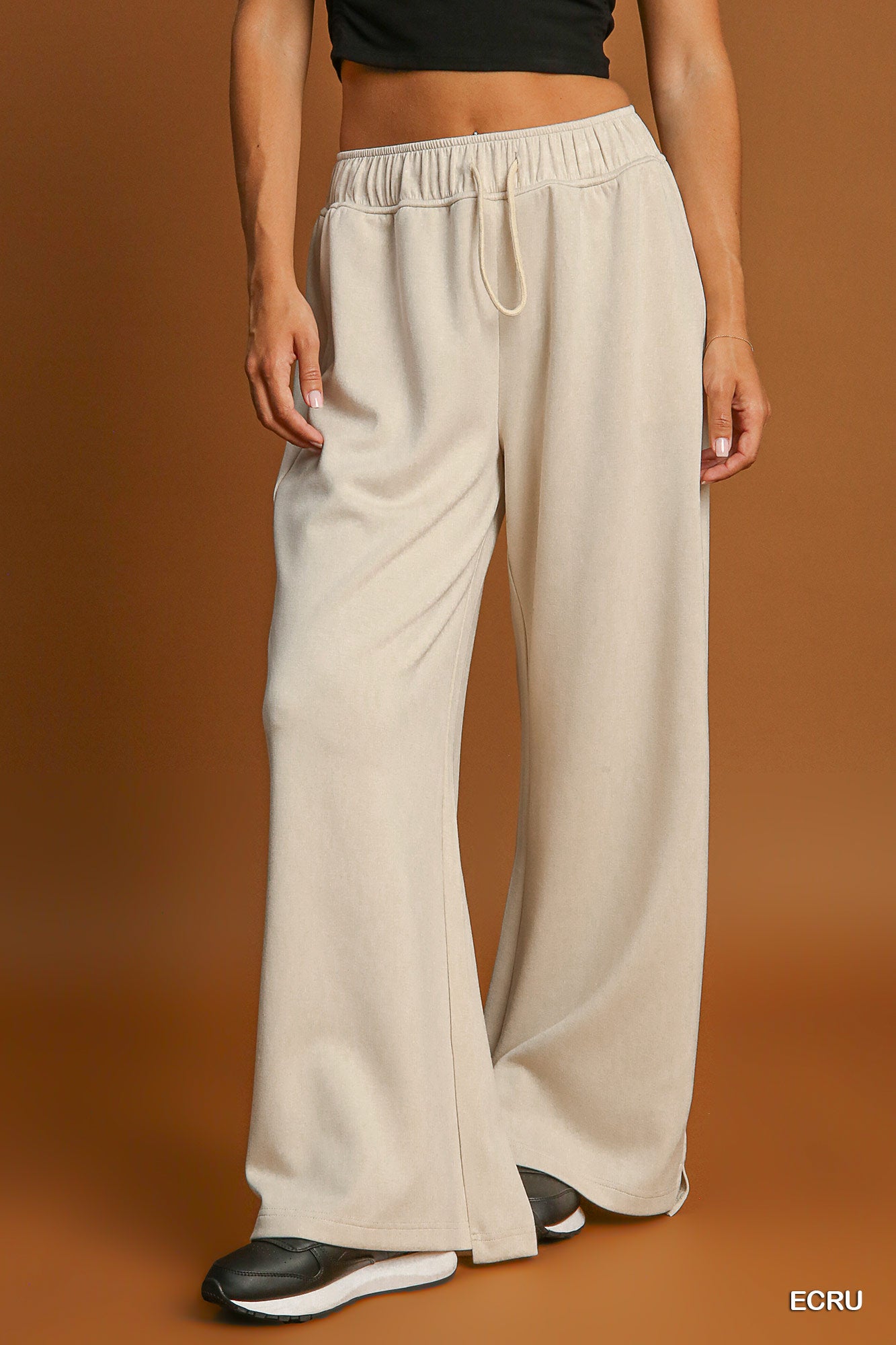 Soft Knit Wide Leg Pant - Small - clothing