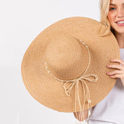 Sun Hat with Pearls & Tassels
