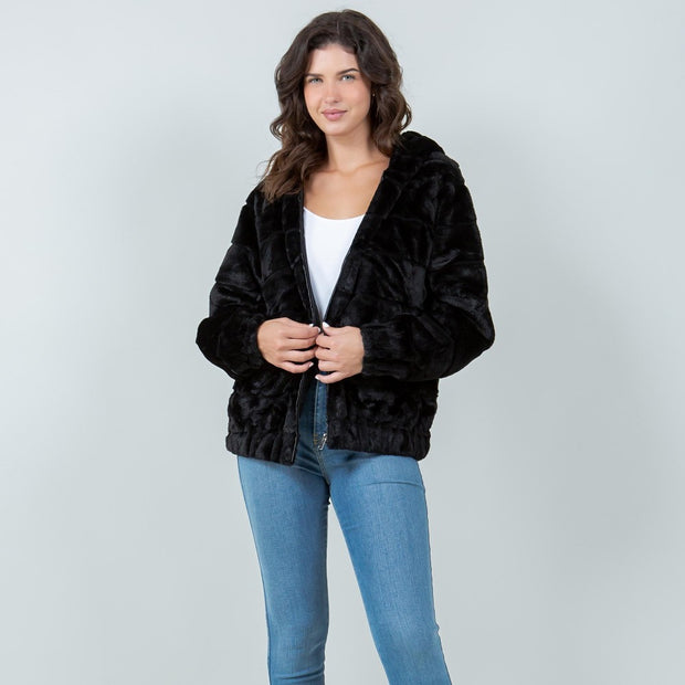 Faux Fur Hooded Jacket