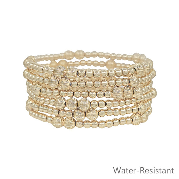 Water Resistant Set of 6 Layering Bracelets