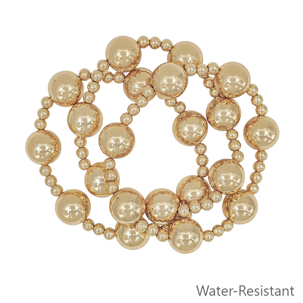Water Resistant Ball Bead Stretch Bracelet Set