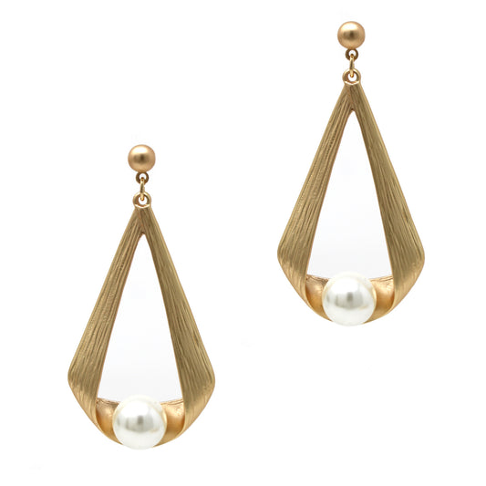 Hanging Pearl Teardrop Earrings