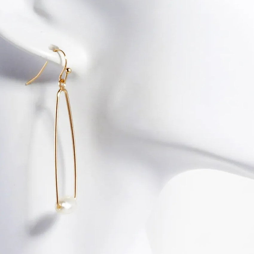 Pearl on Wire Earring - jewelry