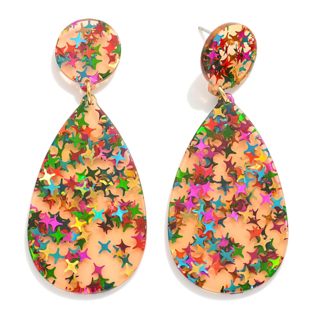 Acrylic Teardrop Earring Multi