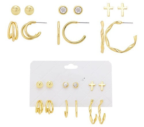 Hoops & Studs Earring Wardrobe Set - jewelry