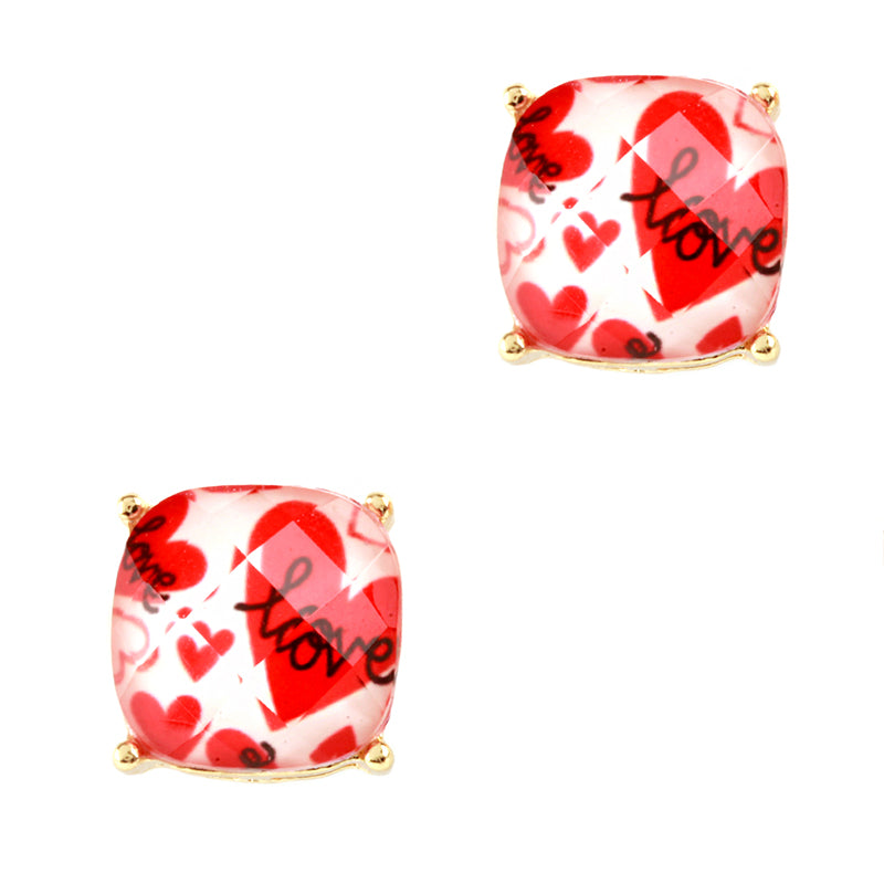 Acrylic Love Stud Earring - jewelry