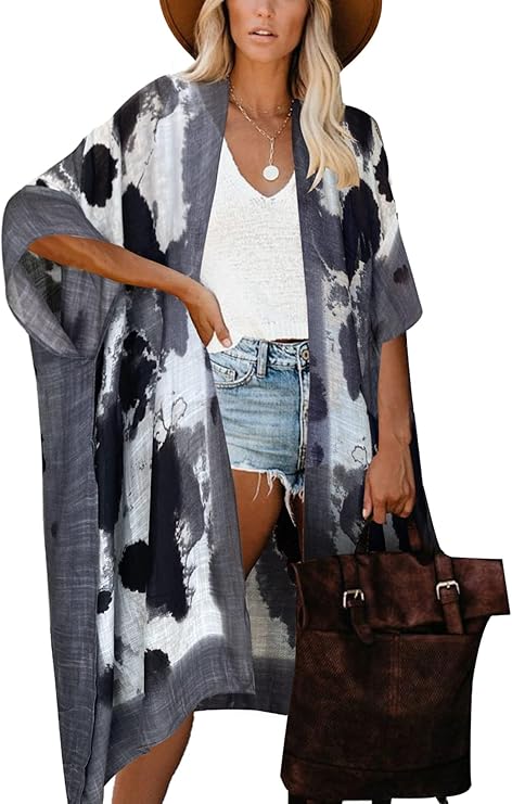 Grey Tie Dye Kimono