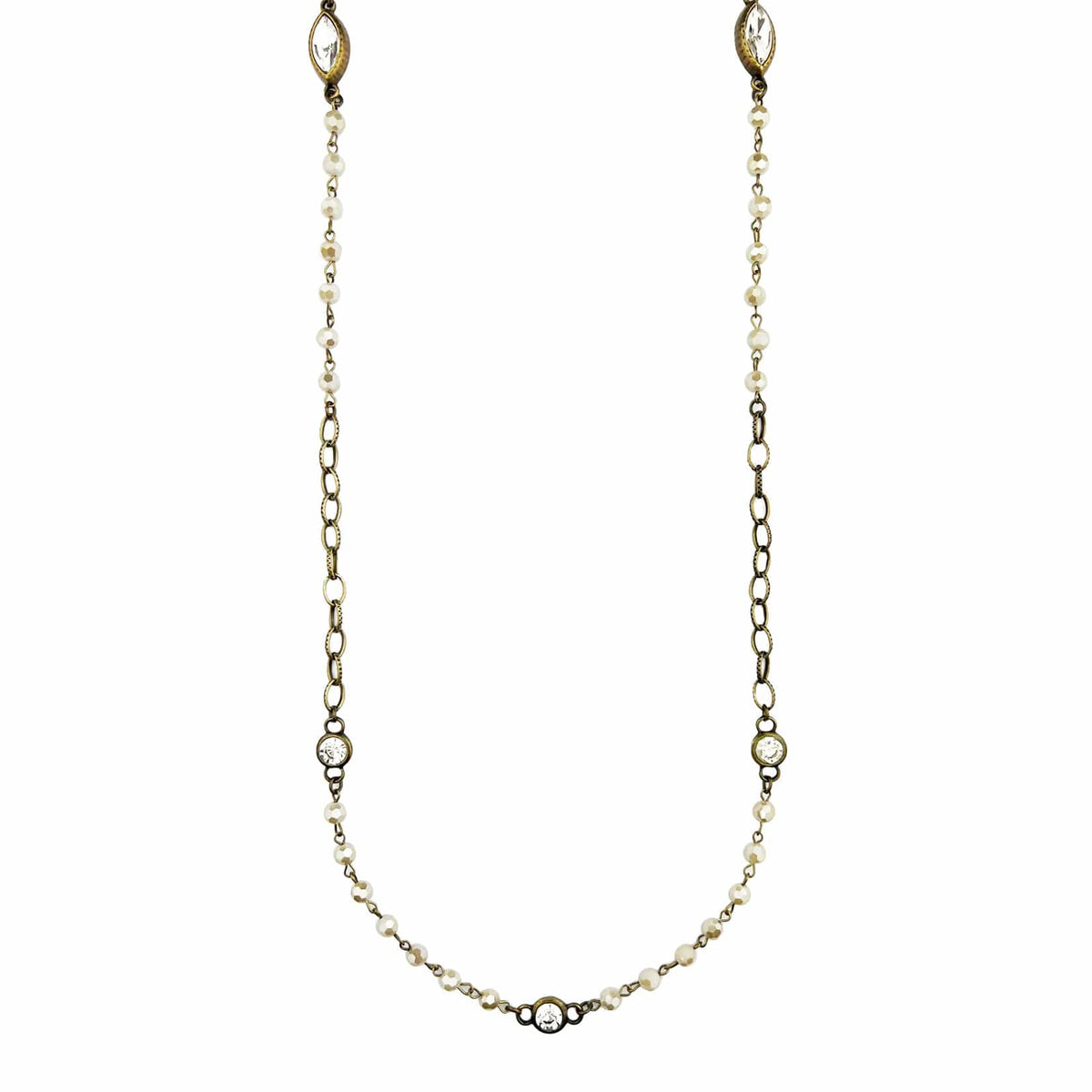 House of Trendz jewelry Boho Collection Marquis Crystal Station Necklace