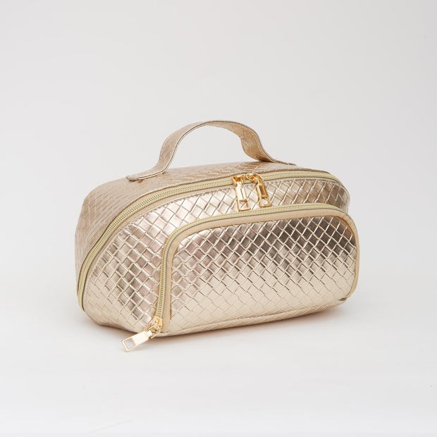 Makeup Toiletry Travel Bag (Gold Mettalic)