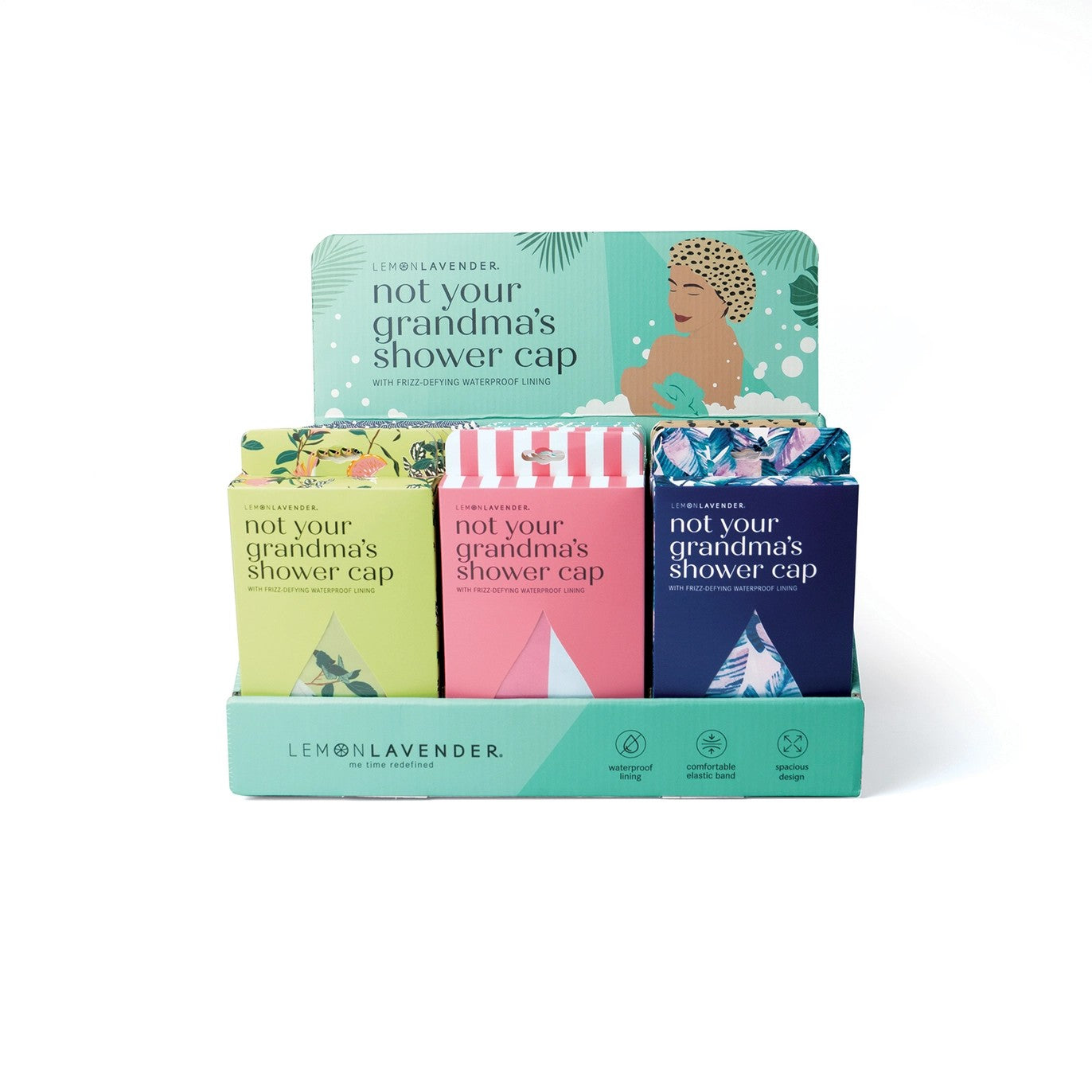 Lemon Lavender Not Your Grandma's Shower Cap (Palm Paradise)