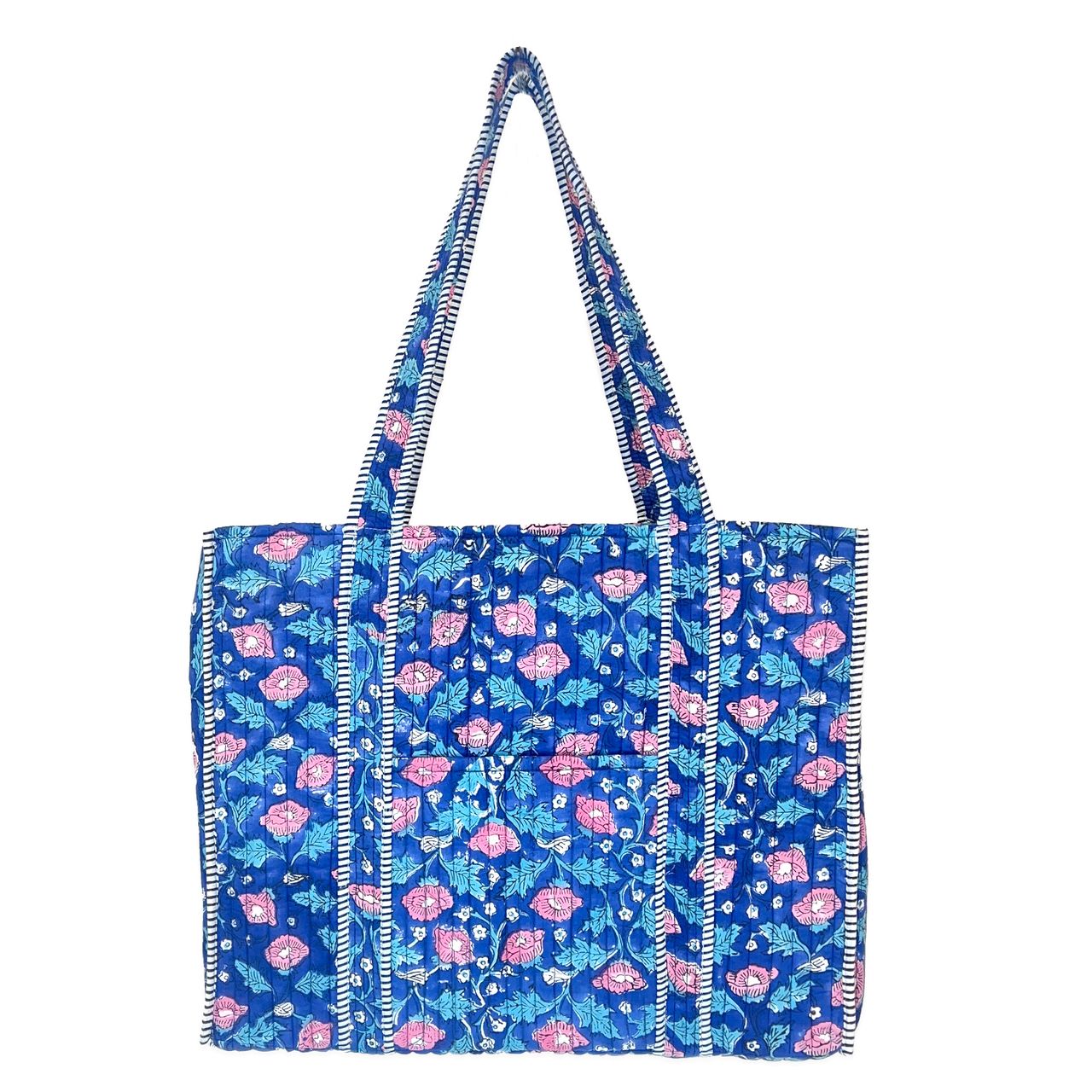 Quilted Trendy Tote Bag w/Travel Pouch Rich Primrose - Handbag