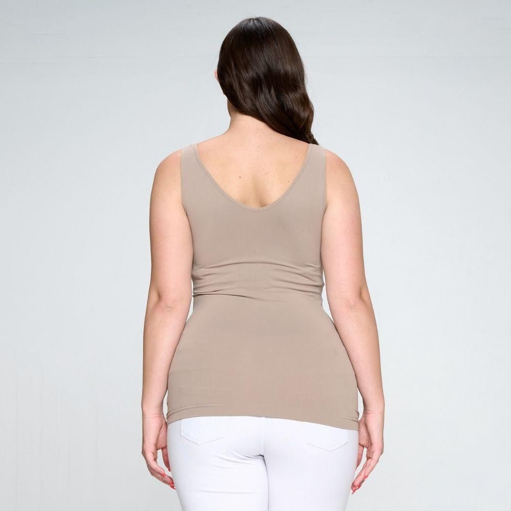 Seamless Basic Tank Plus Light Mocha