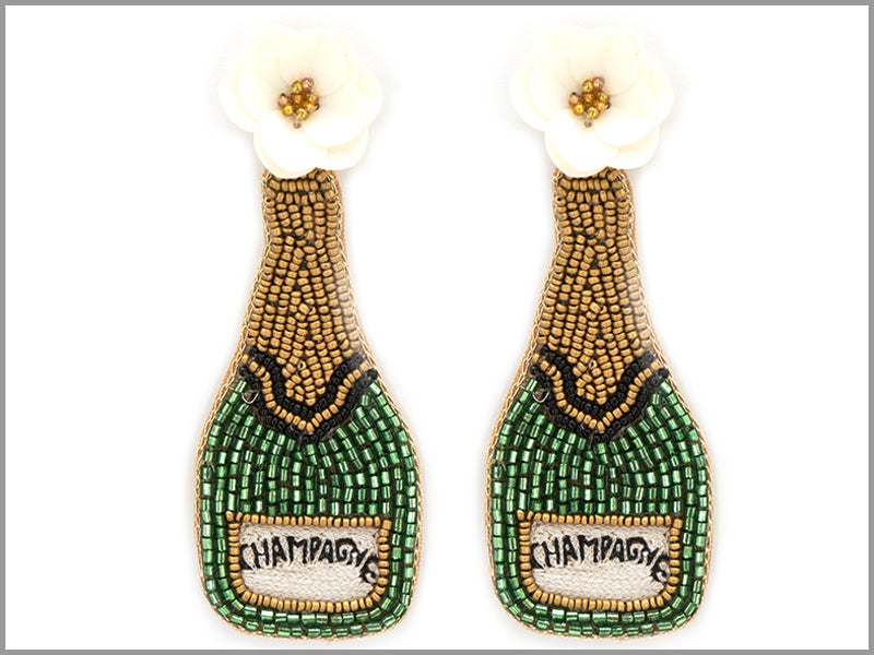 Seed Bead Earring Champagne