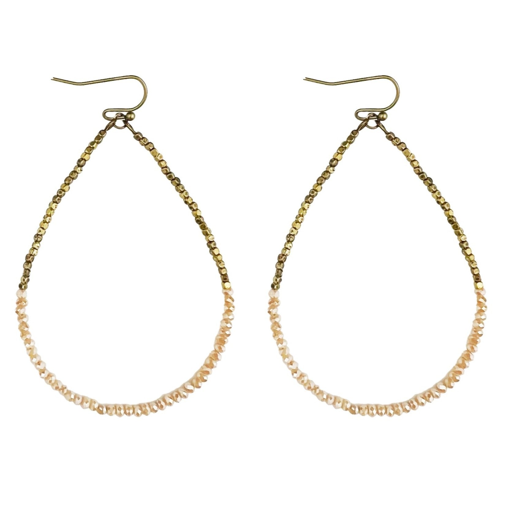 Boho Collection Wire Hoop Earring (Creme) - jewelry
