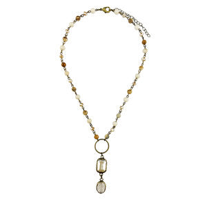 Boho Collection Double Crystal Drop Necklace - jewelry