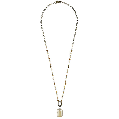 Boho Collection Emerald Cut Pendant Necklace