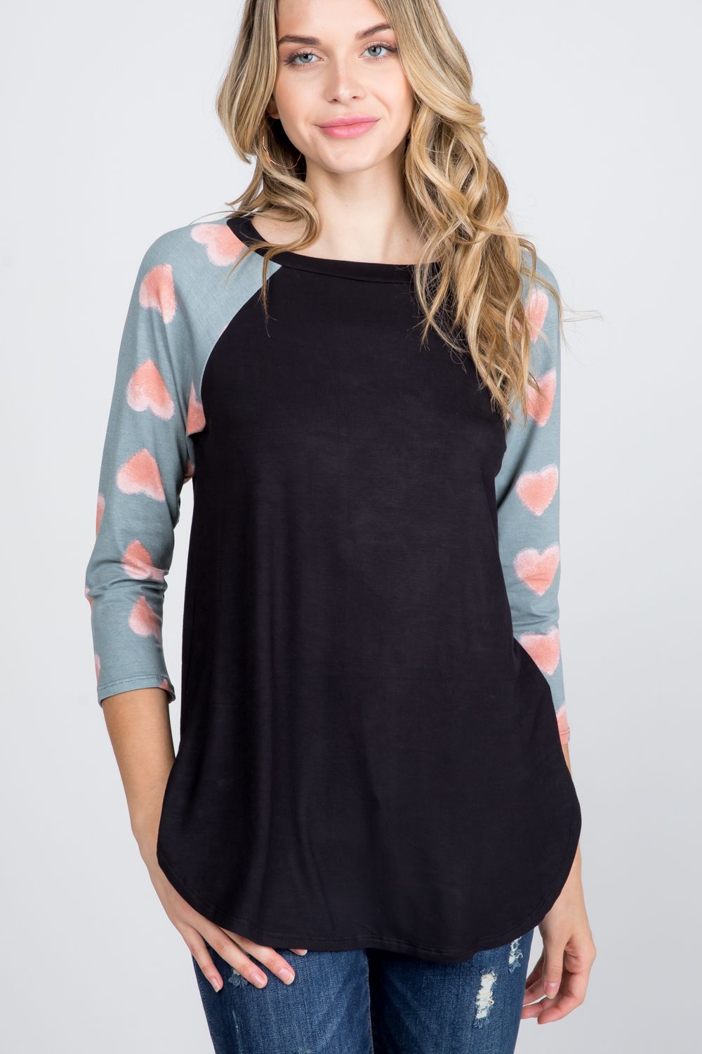 Heart Sleeve Top - Small - clothing