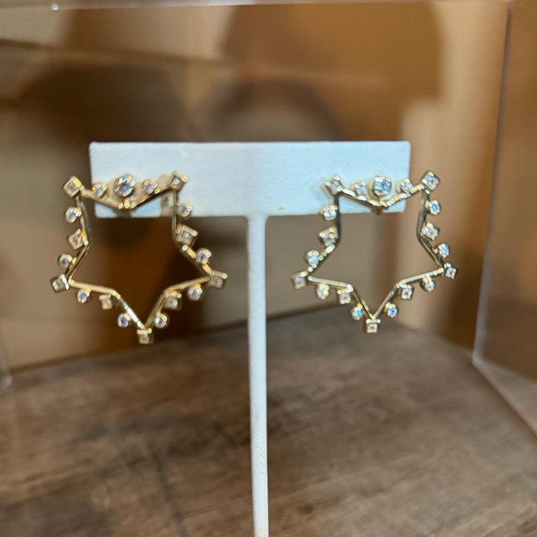 Water Resistant Crystal Accented star Earring