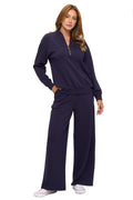 Aryeh clothing Half Zip Lounge Set Navy Blue