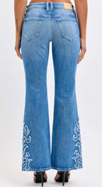 Cello clothing Embroidery Flare Bottom Jeans