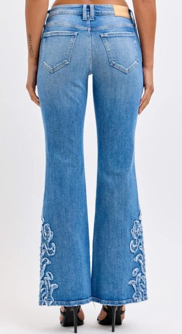 Cello clothing Embroidery Flare Bottom Jeans