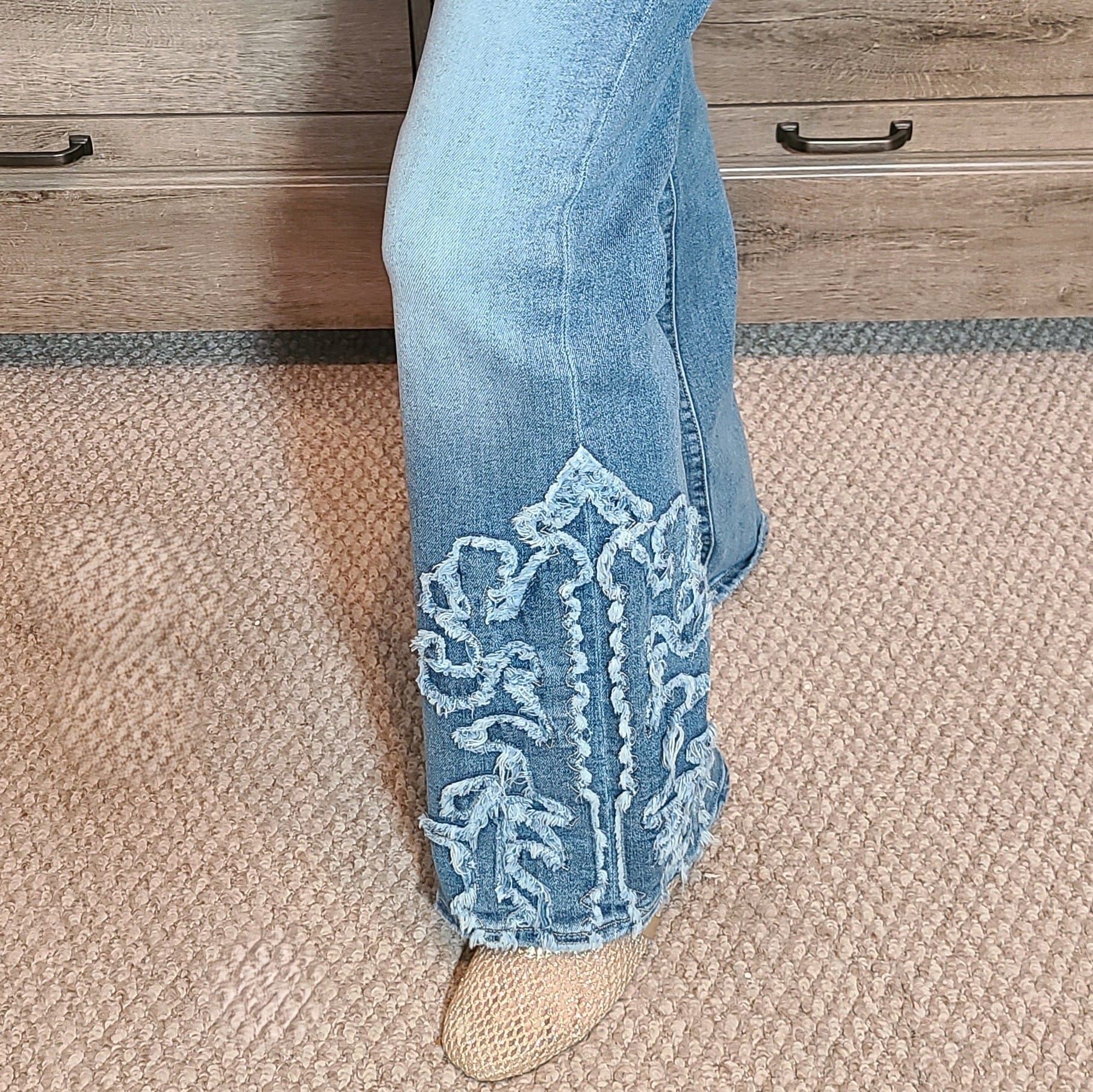 Cello clothing Embroidery Flare Bottom Jeans