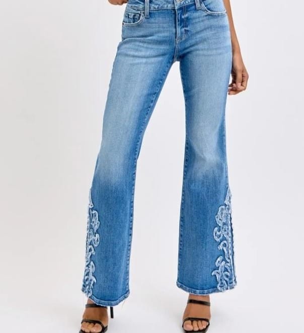 Cello clothing Embroidery Flare Bottom Jeans