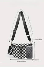 House of Trendz Accessories Checkered Duo Crossbody Bag & Wallet (Black)
