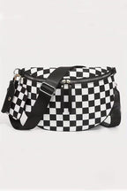 House of Trendz Accessories Checkered Duo Crossbody Bag & Wallet (Black)