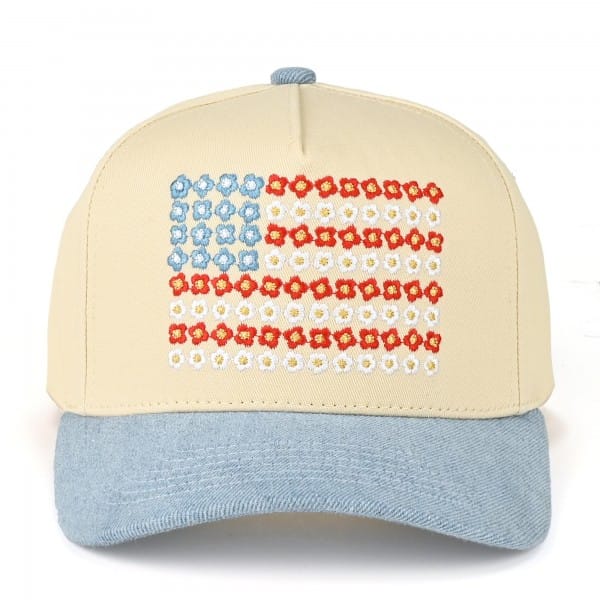 House of Trendz Accessories Americana Daisy Stars & Stripes Baseball Cap