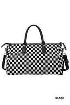 House of Trendz Accessories Checkered Canvas Weekender Black/Creme