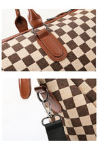 House of Trendz Accessories Checkered Canvas Weekender Camel/Creme