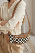 House of Trendz Accessories Checkered Crossbody & Wallet Camel/Creme